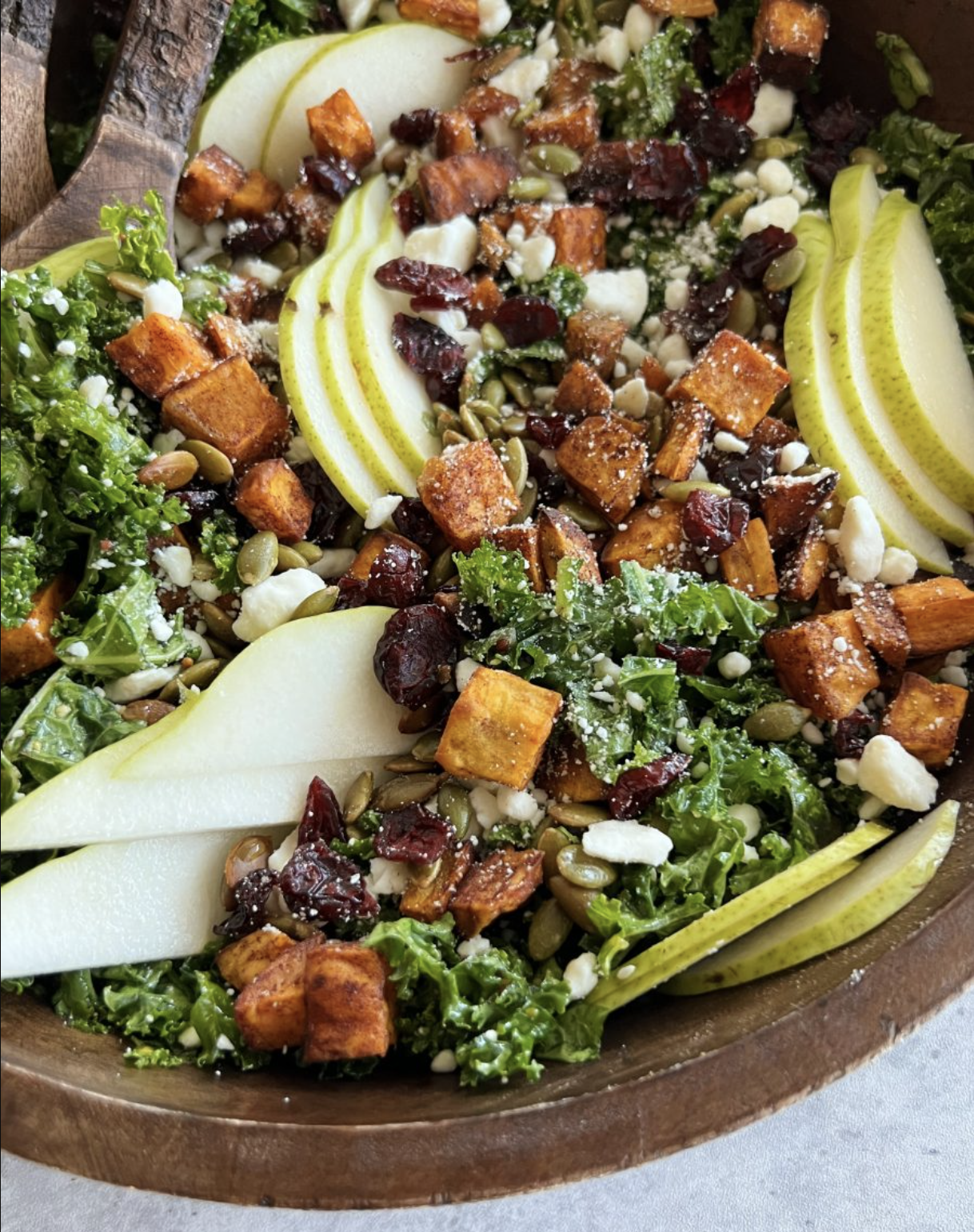Kale Salad with Roasted Sweet Potatoes