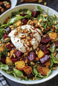 Roasted Beets, Carrots, and Burrata Salad