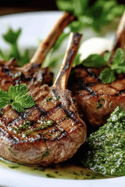 Grilled Lamb Chops with Mint Sauce