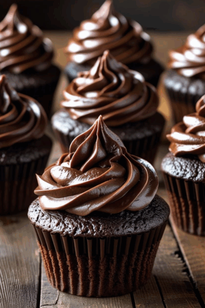 Chocolate Cupcakes with Ganache