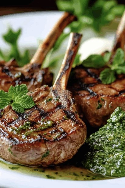Grilled Lamb Chops with Mint Sauce