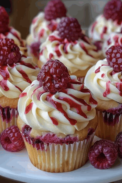 Raspberry Rose Cupcakes