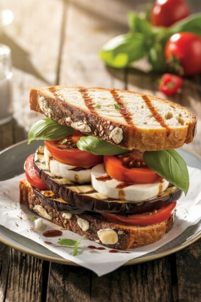 Grilled Eggplant & Tomato Sandwich