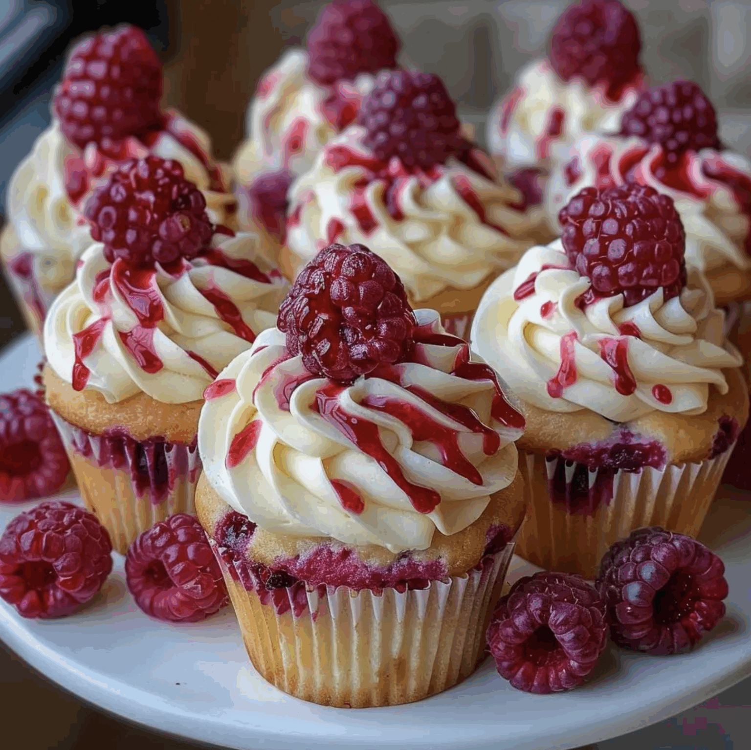 Raspberry Rose Cupcakes