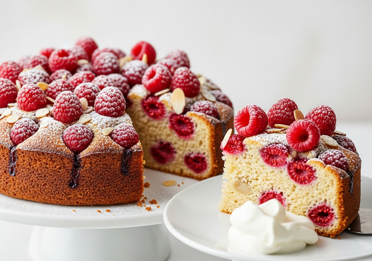 Raspberry Almond cake