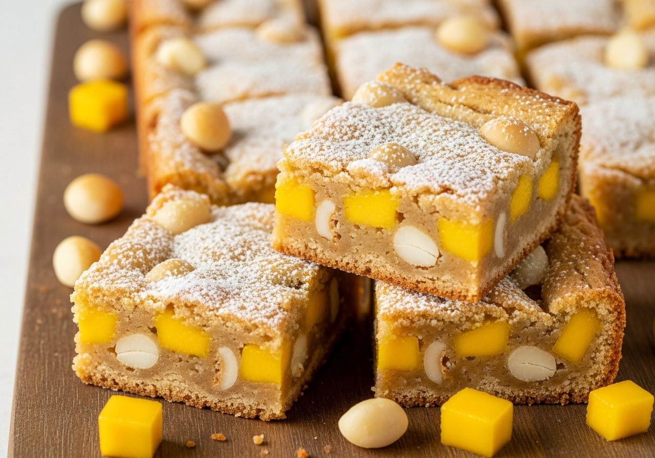 Mango Macadamia Blondies