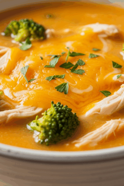 Broccoli Cheddar Chicken Soup