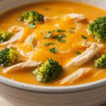 Broccoli Cheddar Chicken Soup