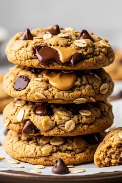Peanut Butter Oatmeal Chocolate Chip Cookies