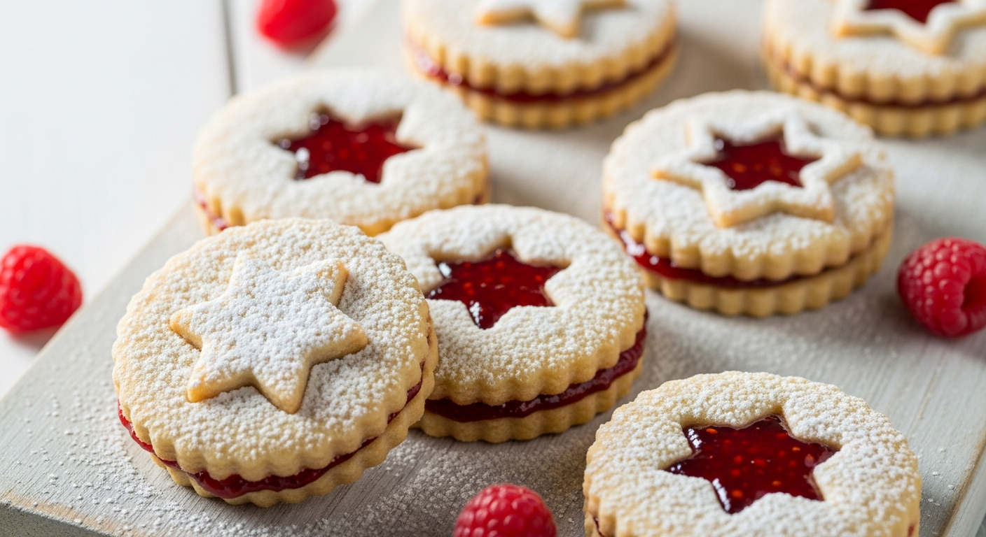 Raspberry Linzer Cookies