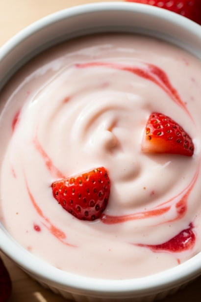 White Chocolate Strawberry Dipping Sauce