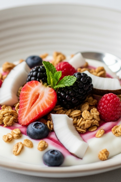 Coconut Yogurt with Granola & Berries