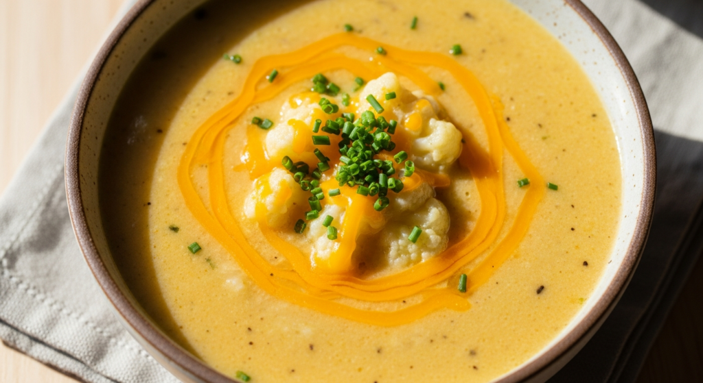 Cheesy Cauliflower Soup