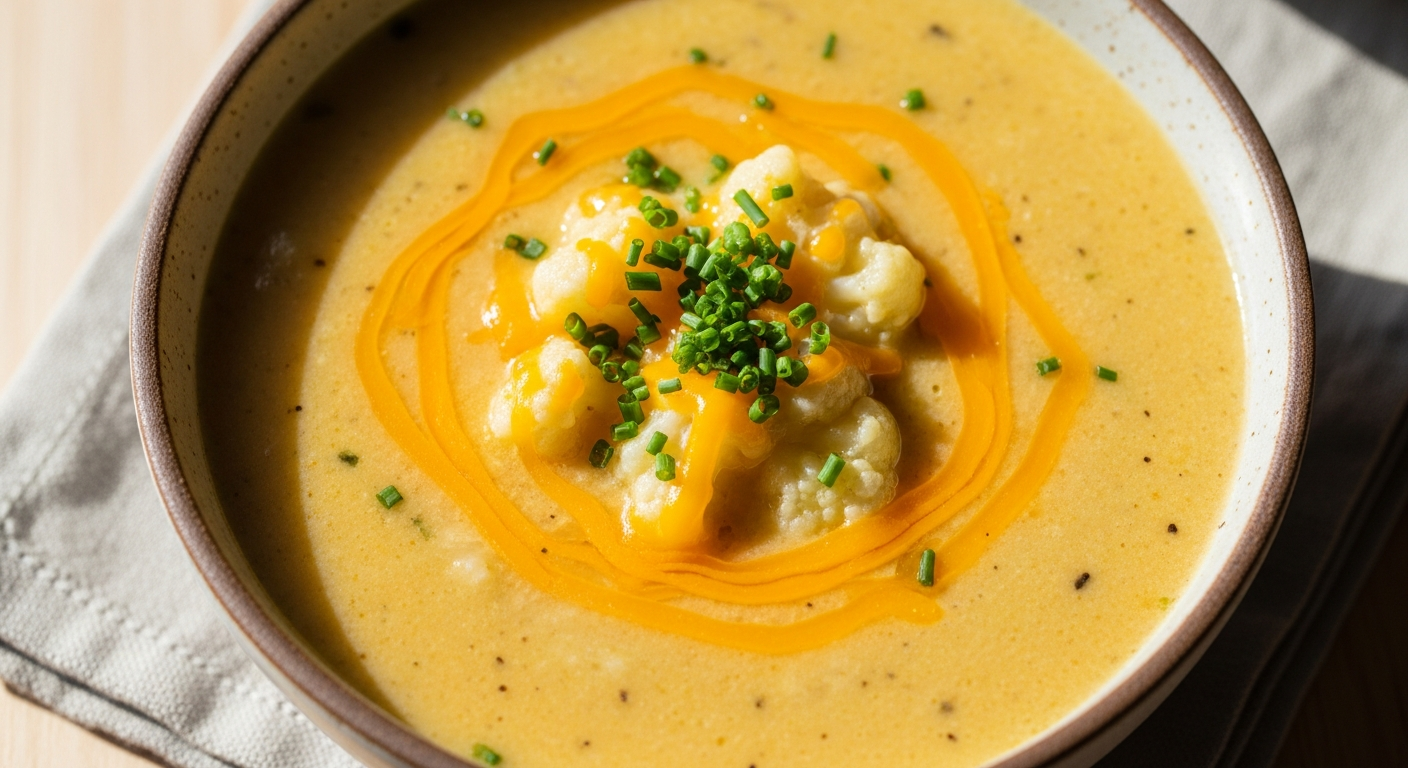 Cheesy Cauliflower Soup