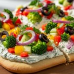 Vegetable Cream Cheese Pizza