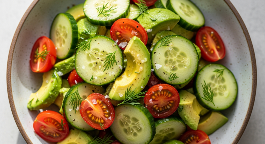 Cucumber Tomato Avocado Salad