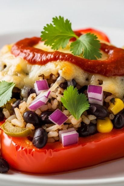 Stuffed Peppers with Rice Beans
