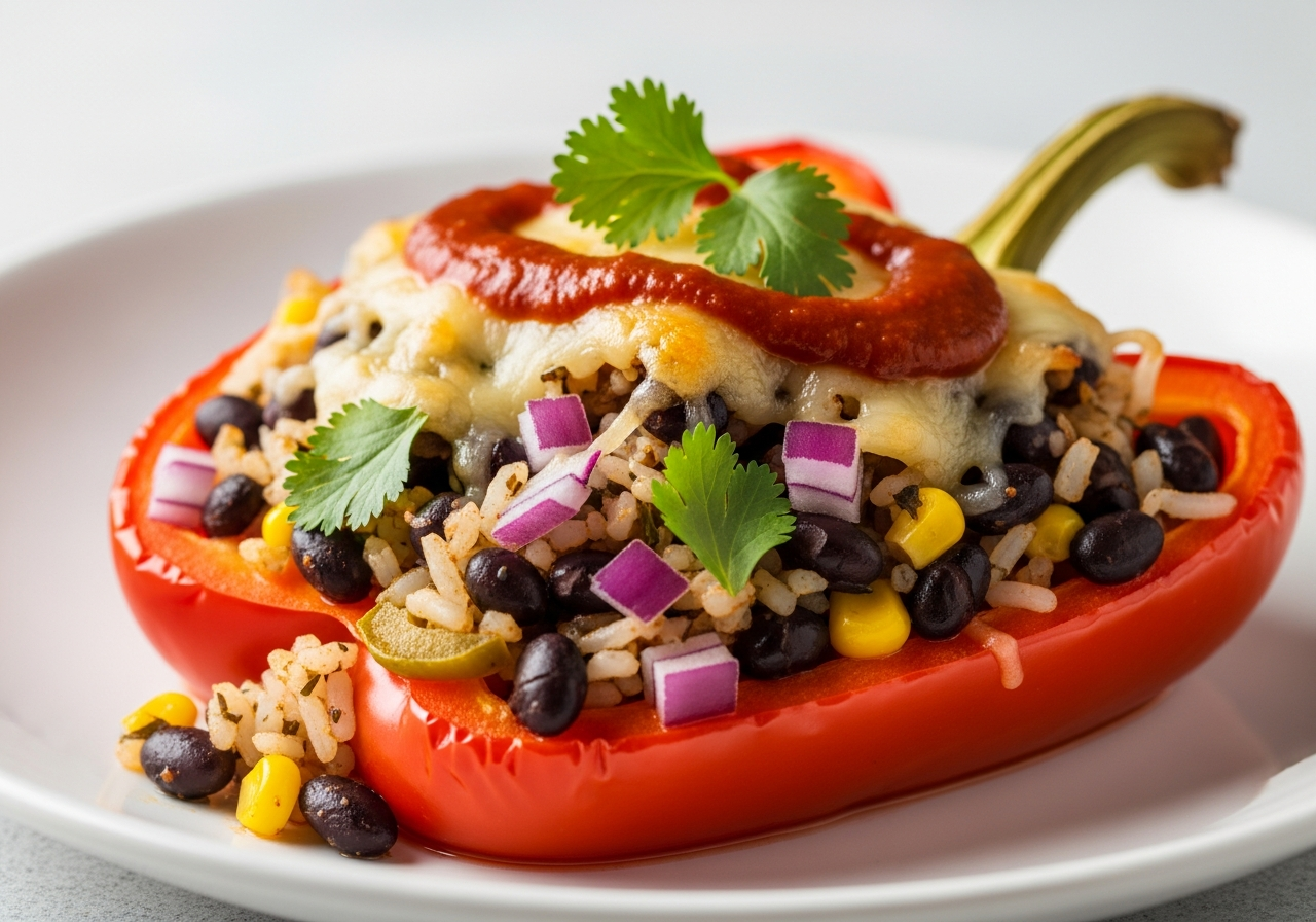 Stuffed Peppers with Rice Beans