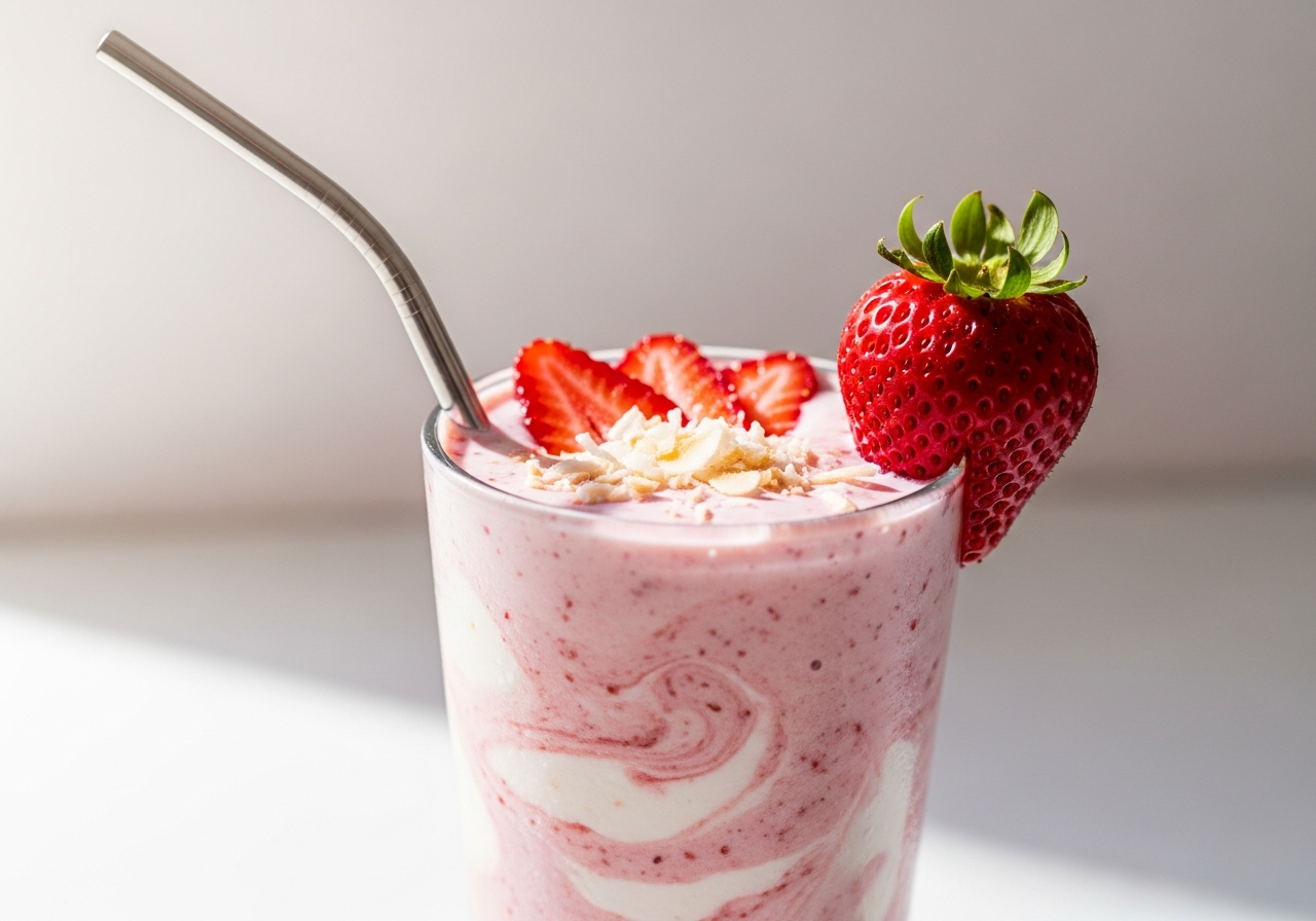 Strawberry Coconut Milk Smoothie