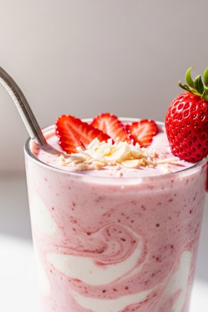 Strawberry Coconut Milk Smoothie