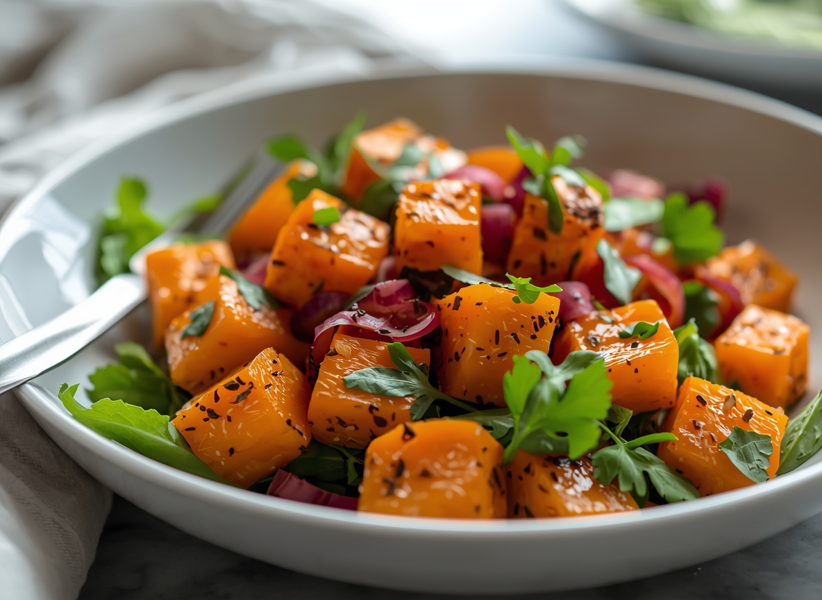 Salad with Roasted Sweet Potatoes