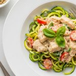Chicken Alfredo with Zucchini Noodles